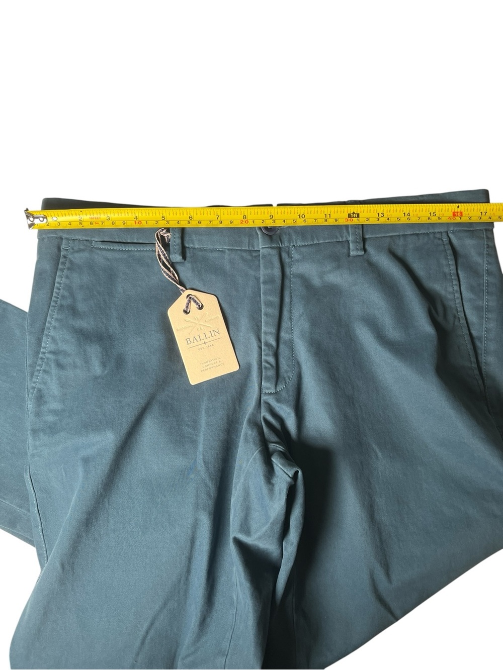 BALLIN Atwater Casual Pants Men's Ombre Blue Cotton Blend Modern Fit Size 35x33 - Picture 10 of 12